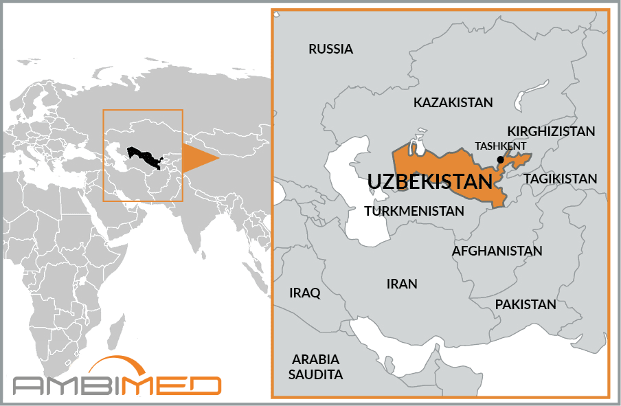 Cartina geografica della Uzbekistan