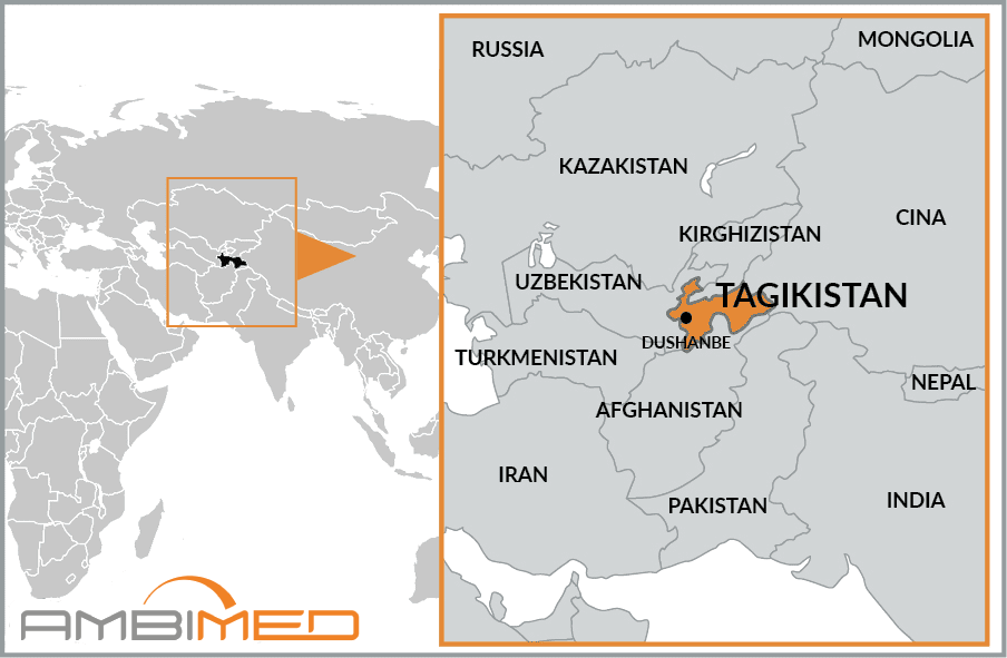 Cartina geografica della Tagikistan