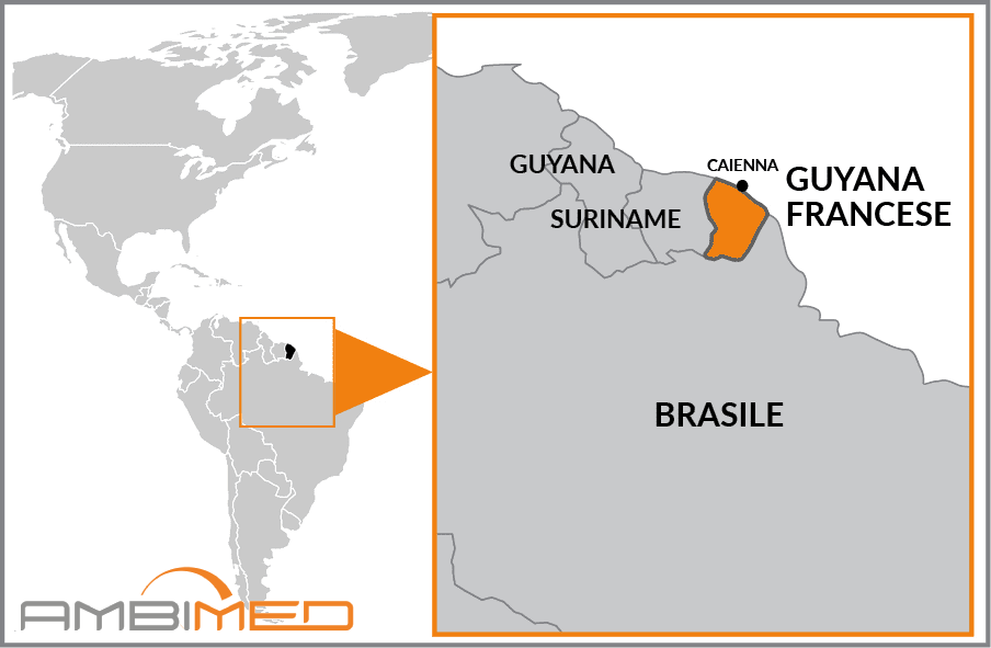 Cartina geografica della Guyana Francese