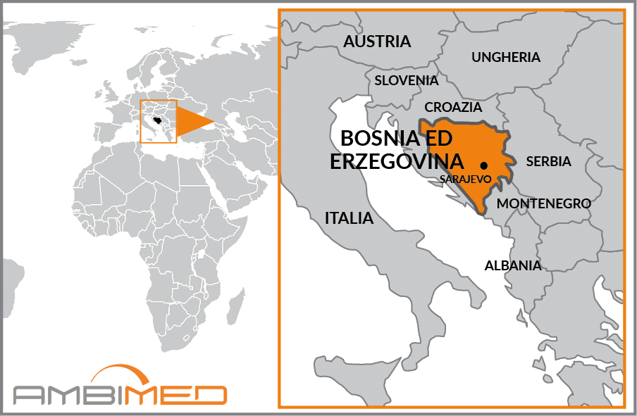 Cartina geografica della Bosnia and Herzegovina