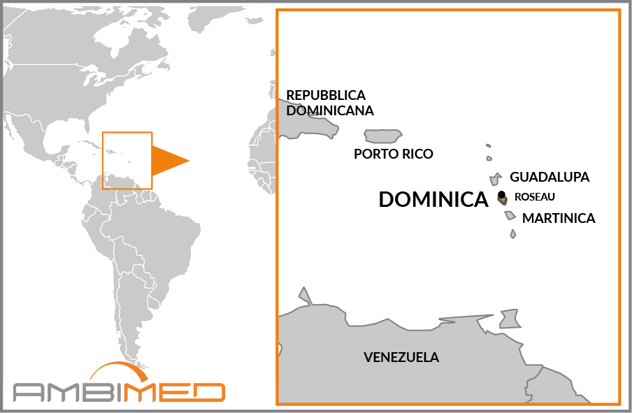Cartina geografica della Dominica