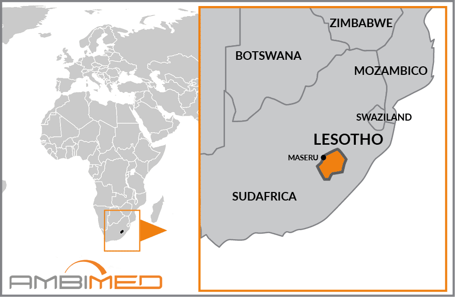 Cartina geografica della Lesotho