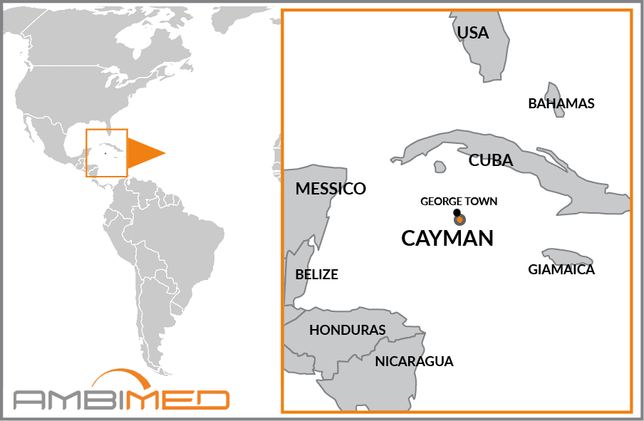 Cartina geografica della Isole Cayman
