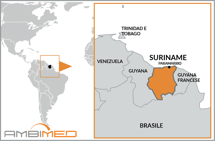 Cartina geografica della Suriname