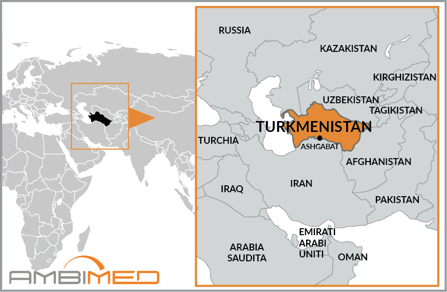 Cartina geografica della Turkmenistan