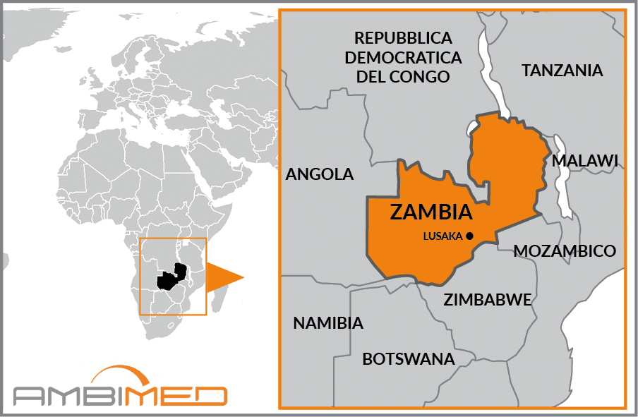Cartina geografica della Zambia