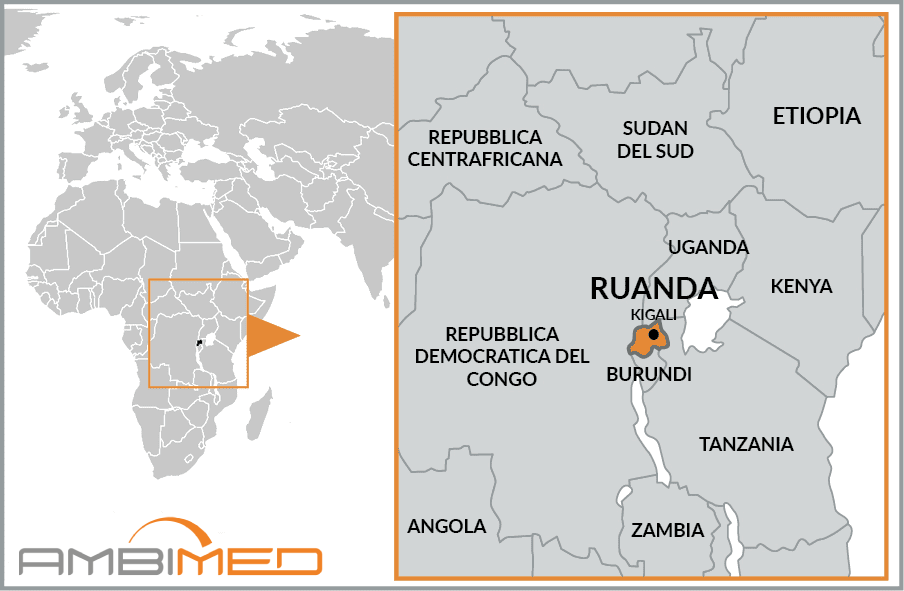 Cartina geografica della Ruanda