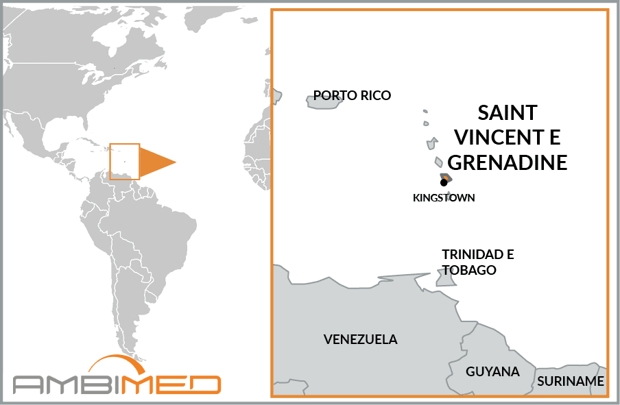 Cartina geografica della Saint Vincent e Grenadine