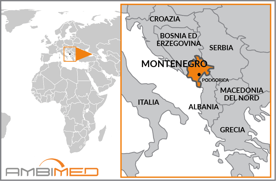 Cartina geografica della Montenegro