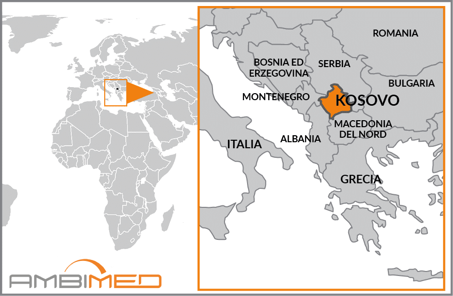 Cartina geografica della Kosovo