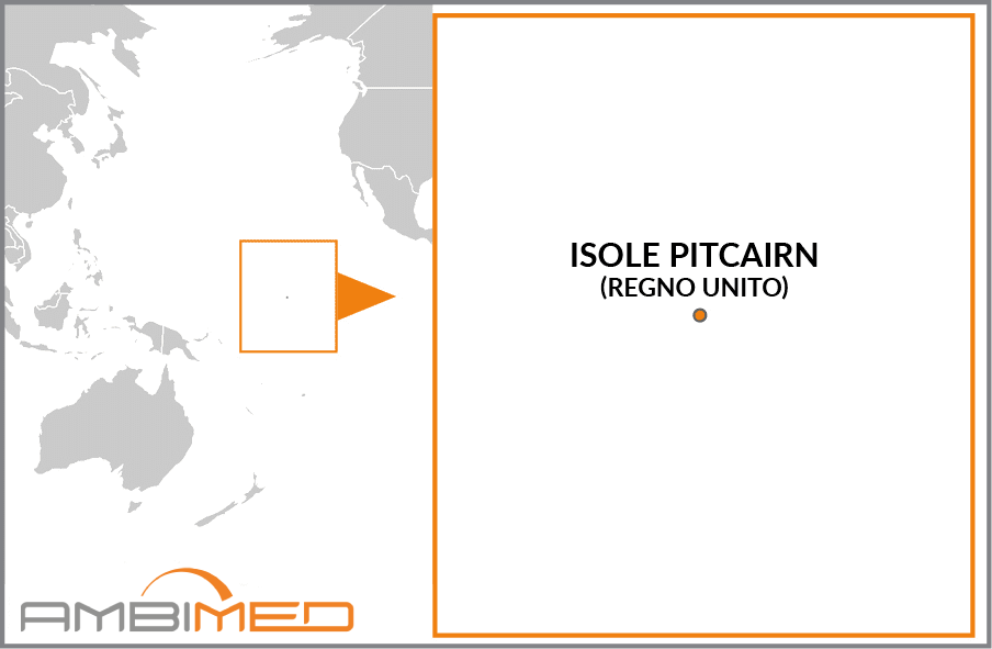 Cartina geografica della Isole Pitcairn
