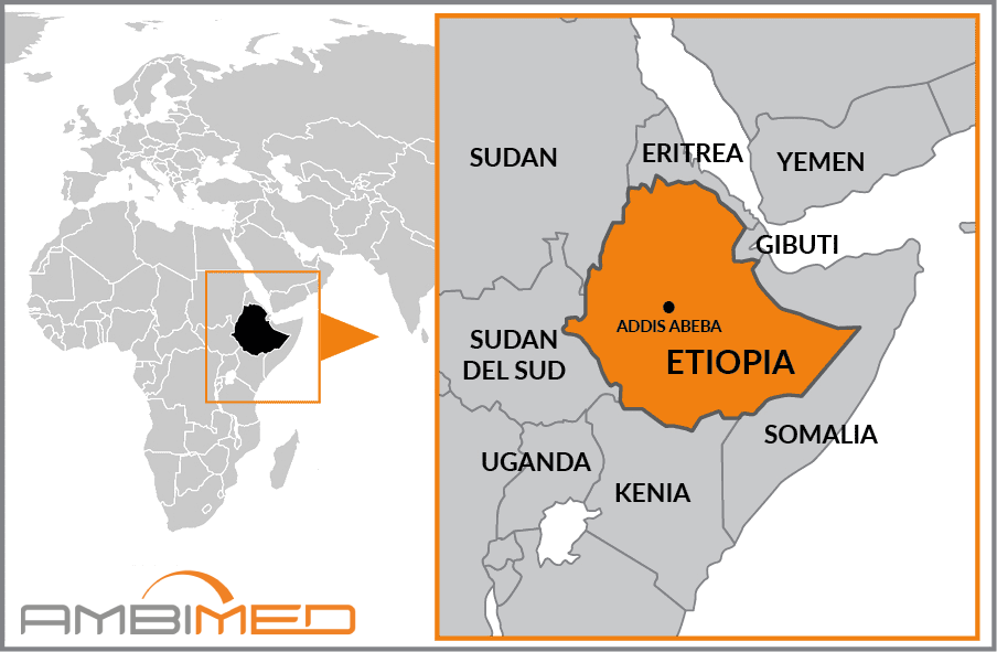Cartina geografica della Etiopia