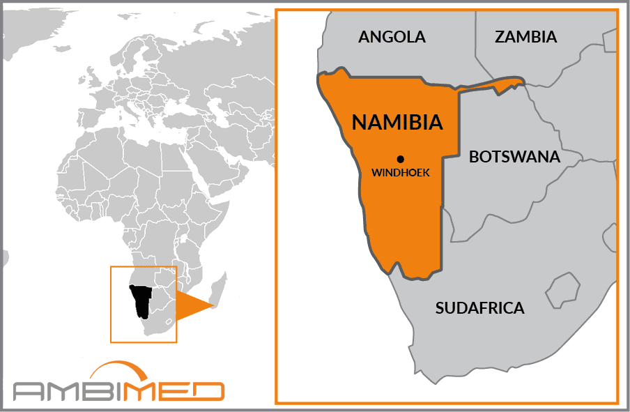 Cartina geografica della Namibia