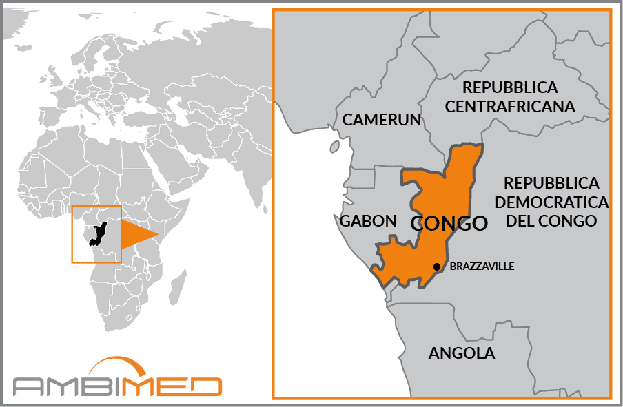 Cartina geografica della Repubblica del Congo
