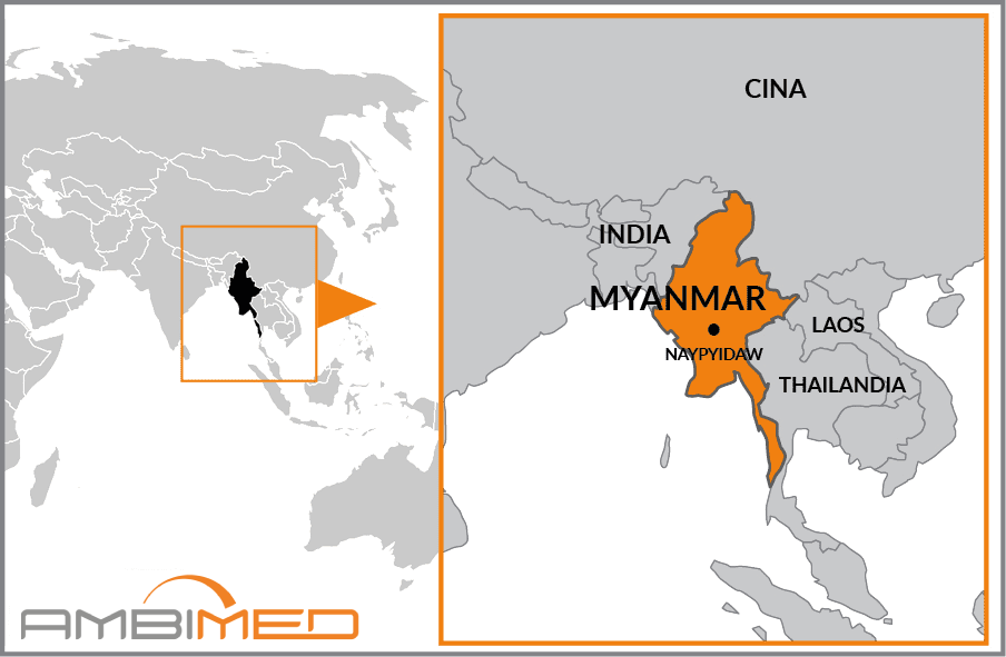 Cartina geografica della Myanmar