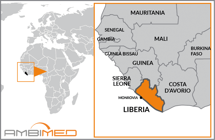 Cartina geografica della Liberia