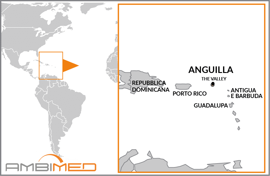 Cartina geografica della Anguilla