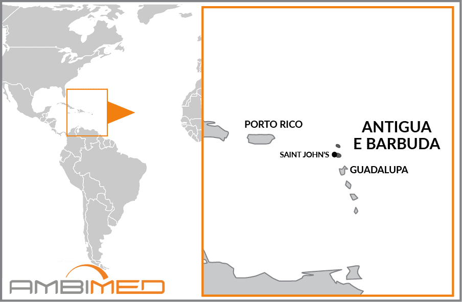 Cartina geografica della Antigua e Barbuda
