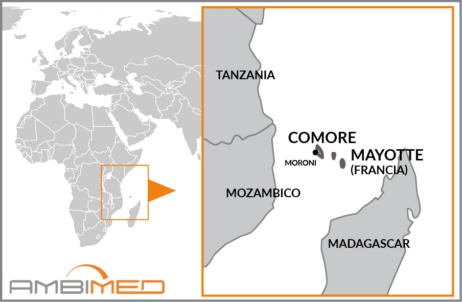 Cartina geografica della Comore