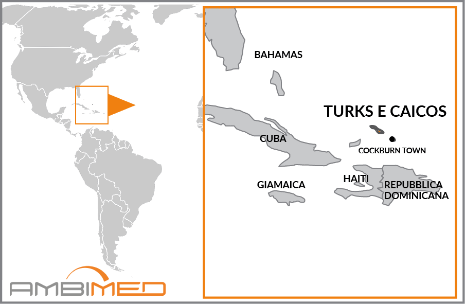 Cartina geografica della Turks and Caicos