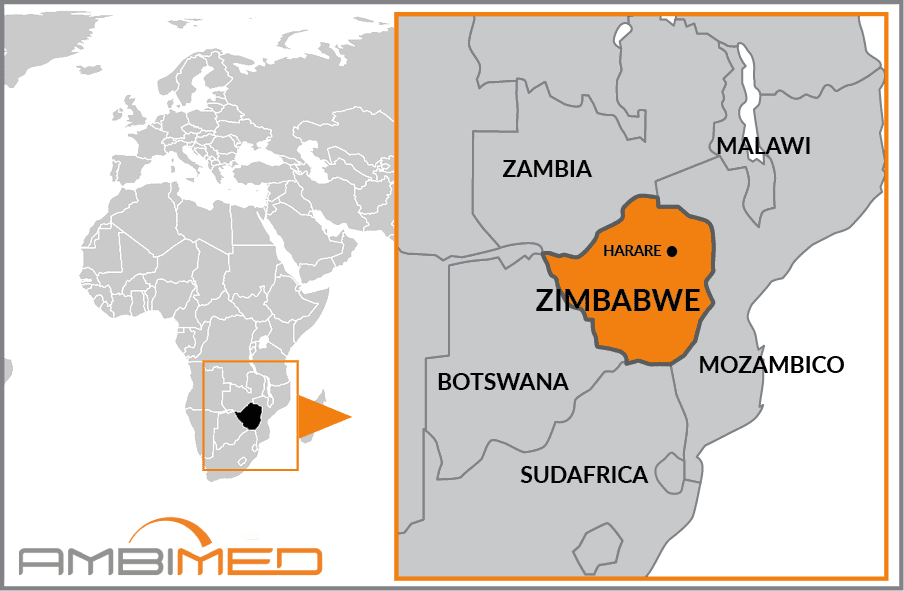 Cartina geografica della Zimbabwe