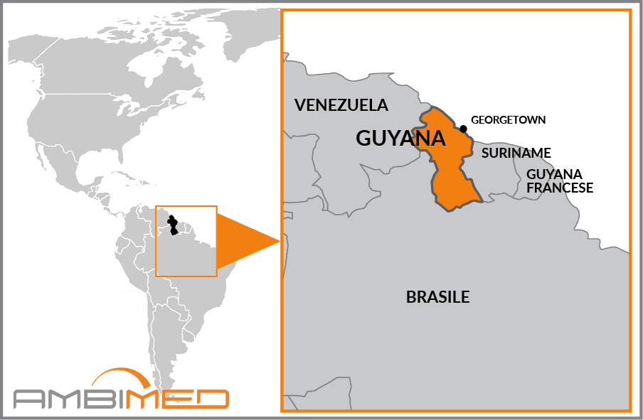Cartina geografica della Guyana