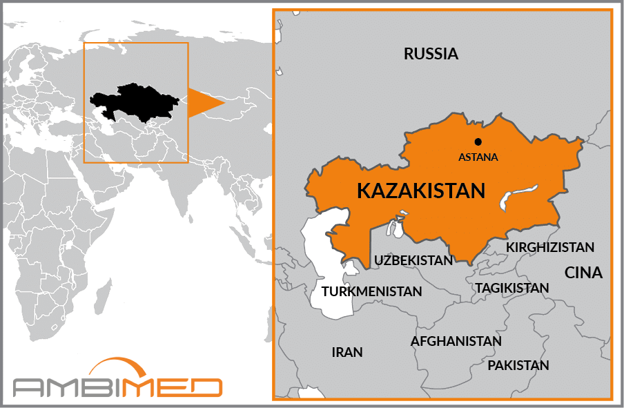Cartina geografica della Kazakistan